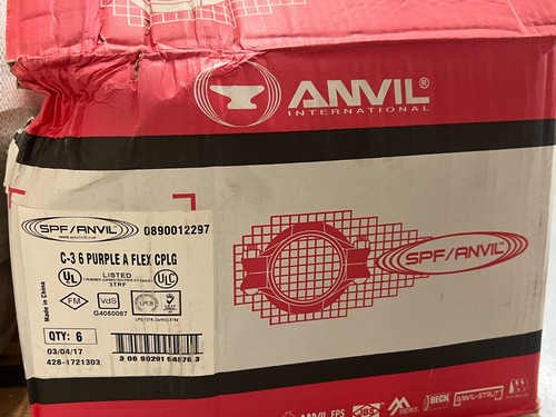 CASE OF 6 Anvil FIG C-3 Lightweight 6" Flexible Coupling Ductile Iron 0890012297 - Picture 2 of 4