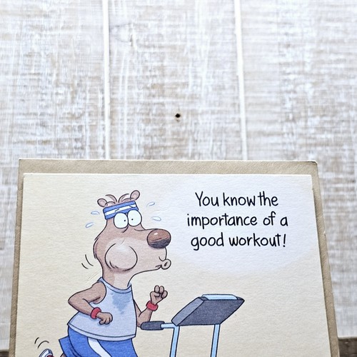 Recycled Paper Greetings Father's Day Card 5x7 Workout Blue Funny Humor - Picture 2 of 7