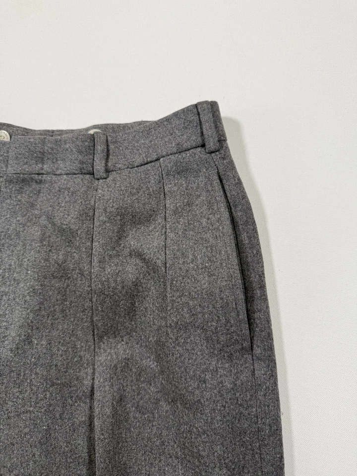 Calça polo masculina vintage Ralph Lauren 32x32 cinza lã plissada militar - Imagem 3 de 4