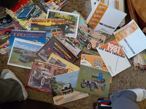 1979-93 OLD CARS CALENDAR LOT Of 15- 12 PICTURES OF CARS