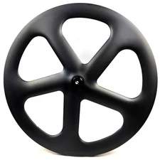700C Track Bike Carbon 5 Spoke Wheels Road  Wheelset 24.2MM Wide 55.7MM Depth