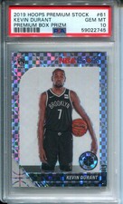 2019 Panini Hoops Premium Stock Kevin Durant #61 Box Prizm PSA 10