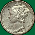1935 Mercury Dime Extremely Fine XF Coin #36930