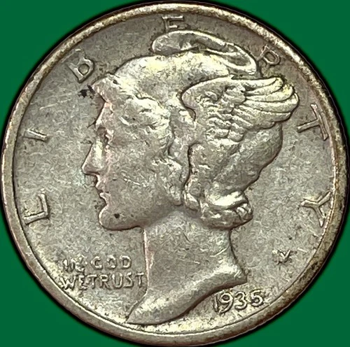 1935 Mercury Dime Extremely Fine XF Coin #36930