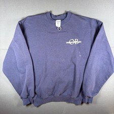 Vintage Jerzees Ocean Beach OB Crewneck Sweatshirt Navy Blue Size Medium