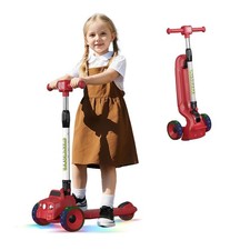 Kick Scooter for Kids, 4 Adjustable Height Foldable Toddler Scooter, Lean-to-...