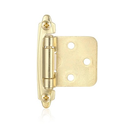 4 Pack (2 Pair) Gold (Brass) Self Closing Cabinet Hinges for Kitchen Cabinet