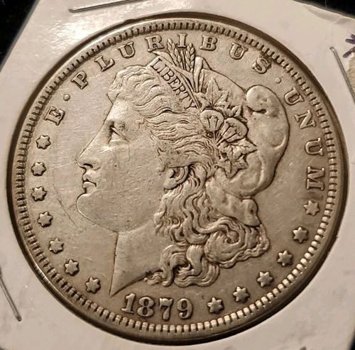 1879 P Morgan Silver Dollar. Guaranteed Authentic Nice Coin. VF