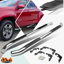 For 15-24 Colorado/Canyon Crew Cab 3" Side Step Nerf Bar Running Board Chrome