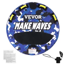 VEVOR Towable Tube for Boating, 340 lbs, 1-2 Riders Inflatable Boat Tubes and To
