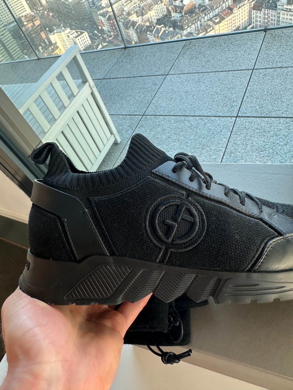 Giorgio Armani knit and leather sneakers 41.5 image 10