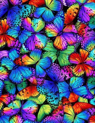 Butterfly Magic Fabric | Rainbow Packed Bugs | Timeless Treasures YARD