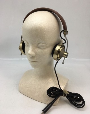 Pioneer SE-L40 Vintage Stereo Headphones Brass & Leather Tested