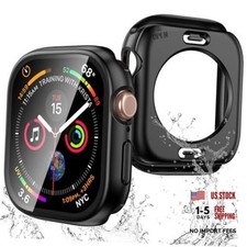 3 in 1 Waterproof Case for Apple Watch Series 9 8 7, Black 41mm Matte Black