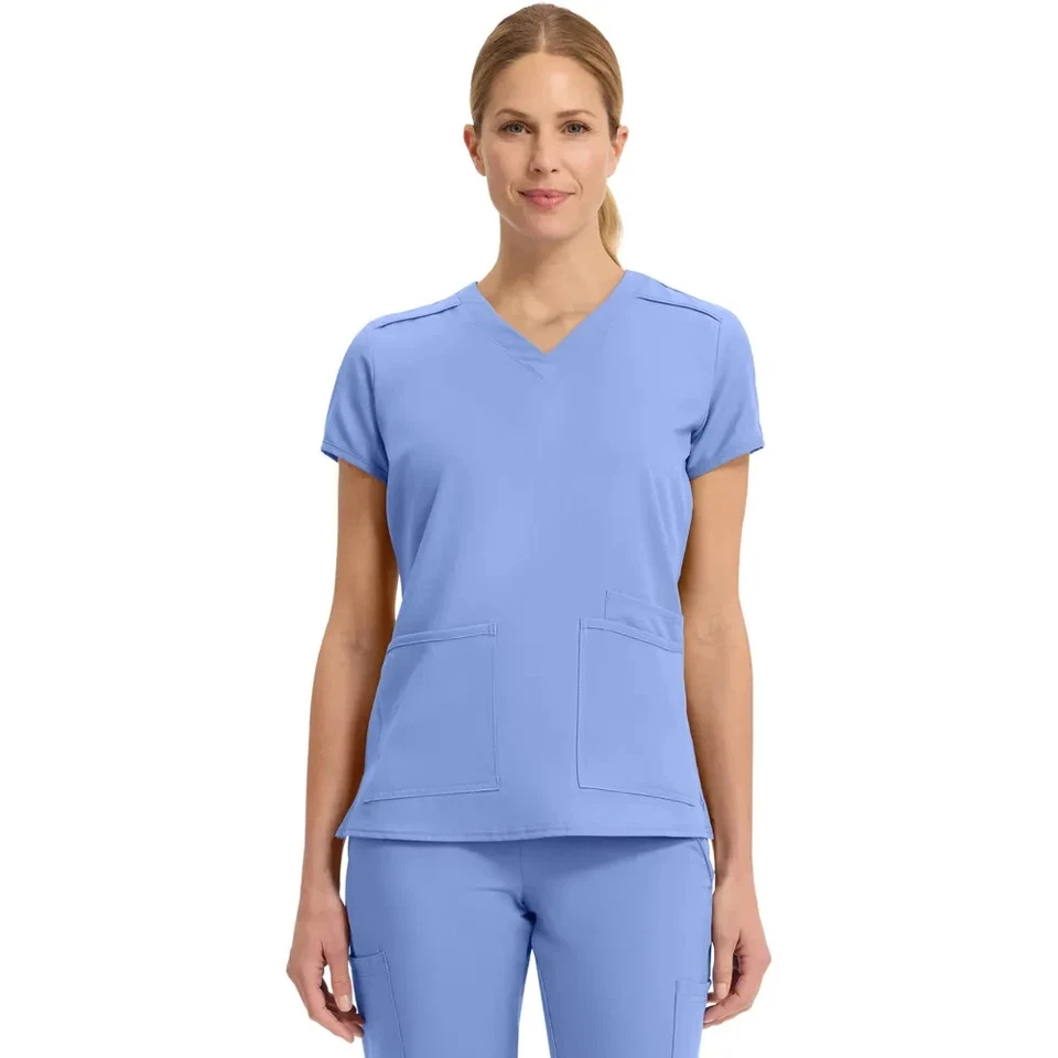 Med Couture Insight Three Pocket Scrub Top Style MC2411 - Image 4 of 4