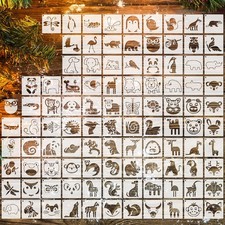 100 Pcs Small Stencils for Crafts 2 Inch Reusable Cute Stencils for Painting on