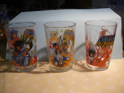 les chevaliers du Zodiaque - 3 verres - recto verso (2 photos ) - Bild 1 von 4
