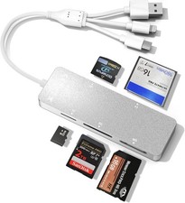 Memory Stick Pro Duo Reader for Lexar/Sony/Fuji - 5in3 Aluminum OTG Adapter for
