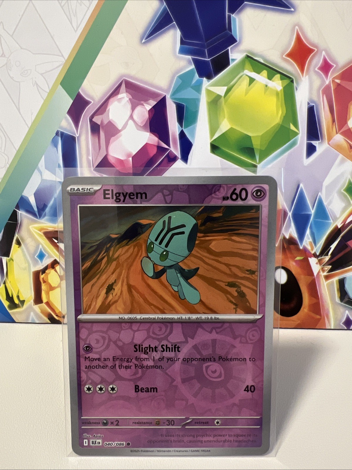 Elgyem 040/086 Common Reverse Holo - Pokemon TCG Black Bolt - NM