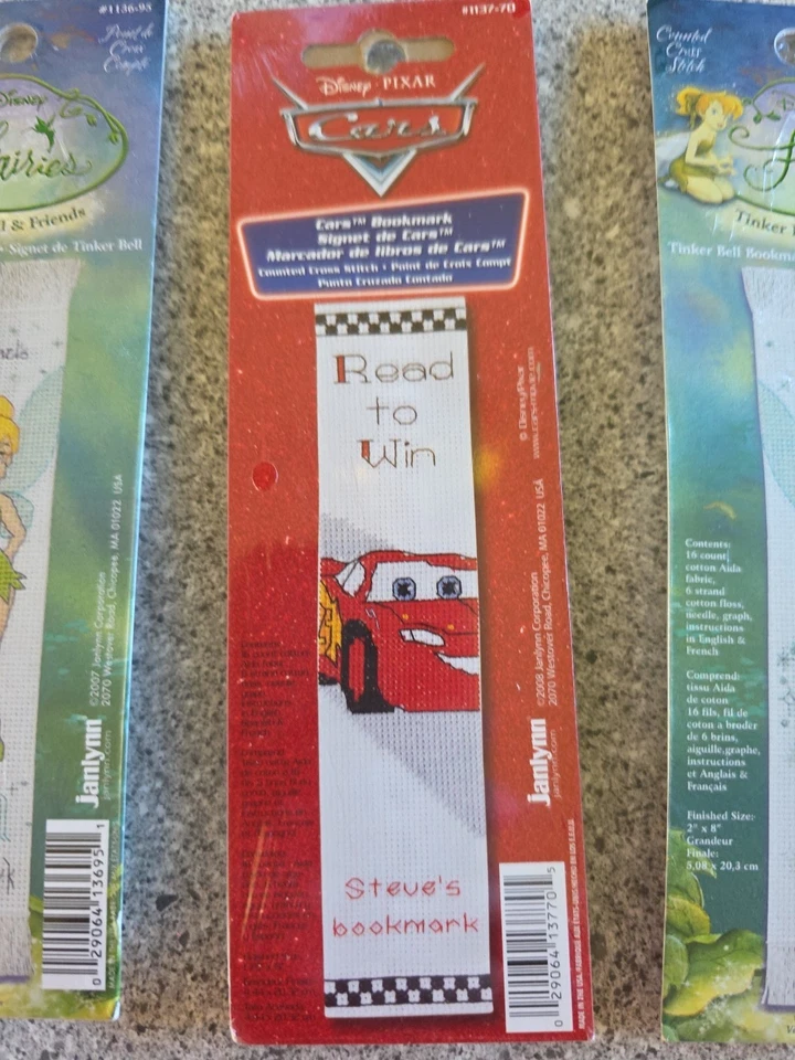 Janlynn Disney Punto de Cruz Marcadores Lote 3 Hadas Coches Pixar  Foto 4 de 4