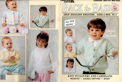 Knit Pullovers Cardigans Knitting Kids 6 mo to 4 Pattern 1992 VTG Leisure Arts