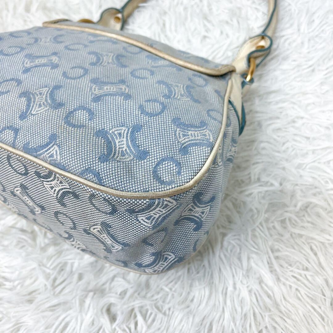 CELINE Hobo bag C Macadam Canvas Light Blue Authentic From Japan — image 15