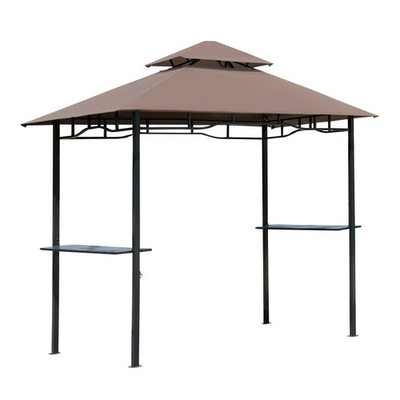 #ad 8#x27; BBQ Grill Gazebo Patio 2 Tier Outdoor Canopy Tent with Storage Work Platform $153.99