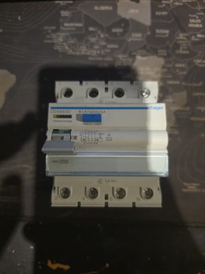 Hager CDA663D Fehlerstromschutzschalter 4 polig 10kA 63A 30mA Typ A