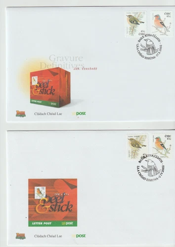 Ireland 2002 Definitive Series Birds X 2 Coil Issue FDC`s per scan