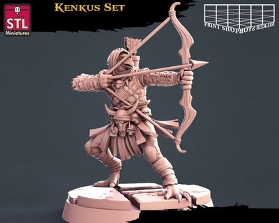 Vogelvolk Bogenschütze Miniatur Waldläufer Held Figur für TTRPGs wie D&D 5e DSA