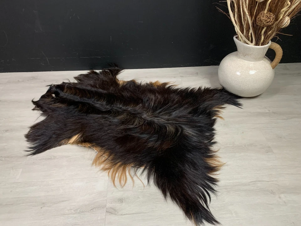 Alfombra de piel de cabra natural, alfombra de piel de cabra real, decoración de piel de cabra de cuero genuino Foto 3 de 4