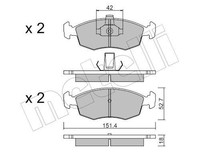 Metelli Bremsbelagsatz, Scheibenbremse 22-0274-3 Passend FüR Fiat