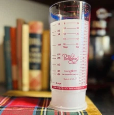 PAMPERED CHEF Slide Adjustable Wet / Dry MEASURING CUP 2 Cup Push Tube  3f