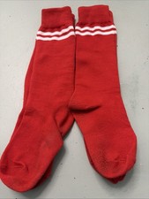 Kids fútbol Soccer Long Socks Knee High Red/white Stripe Baseball Socks 2 Pairs