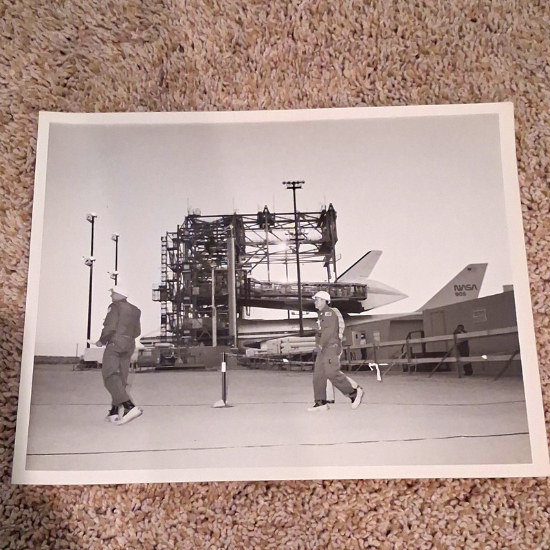 NASA Black & White Photograph Photo Print of Aircraft Hangar, Space Travel Theme