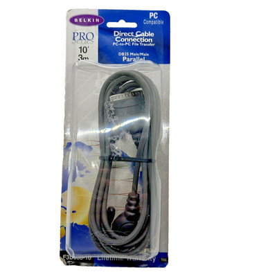Belkin Direct Cable FD35508-10 PC-to-PC File Transfer DB25 Male / Male 10'