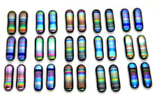 UNCAPPED for dangle earrings Lot 30 pcs HANDMADE DICHROIC FUSED GLASS E9 CABS