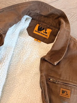 Vintage Wells Lamont Sherpa Lined Cotton Duck Canvas Work Jacket