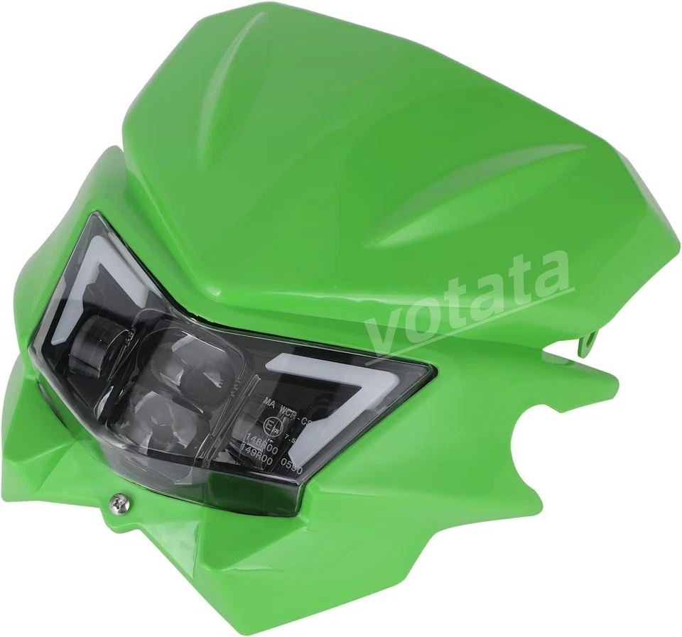 For Kawasaki KLX 450 400 300 KMX 250 200 KDX 125 200 220 LED Headlight w/Fairing - Image 4 of 4