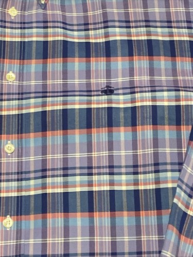 Brooks Brothers 346 X-Large Regent blau lila kariert Knopfleiste Langarm Herren - Bild 8 von 18