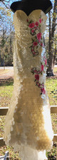 AMAZING! SHERRI HILL SEQUENCED & EMBROIDERED PINK FLOWERS DRESS W TRANE SIZE 6