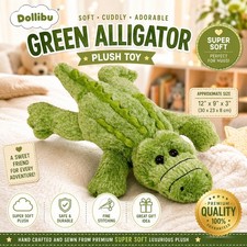 Dollibu Green Alligator Plush Toy Soft Stuffed Animal 12" New Factory Sealed