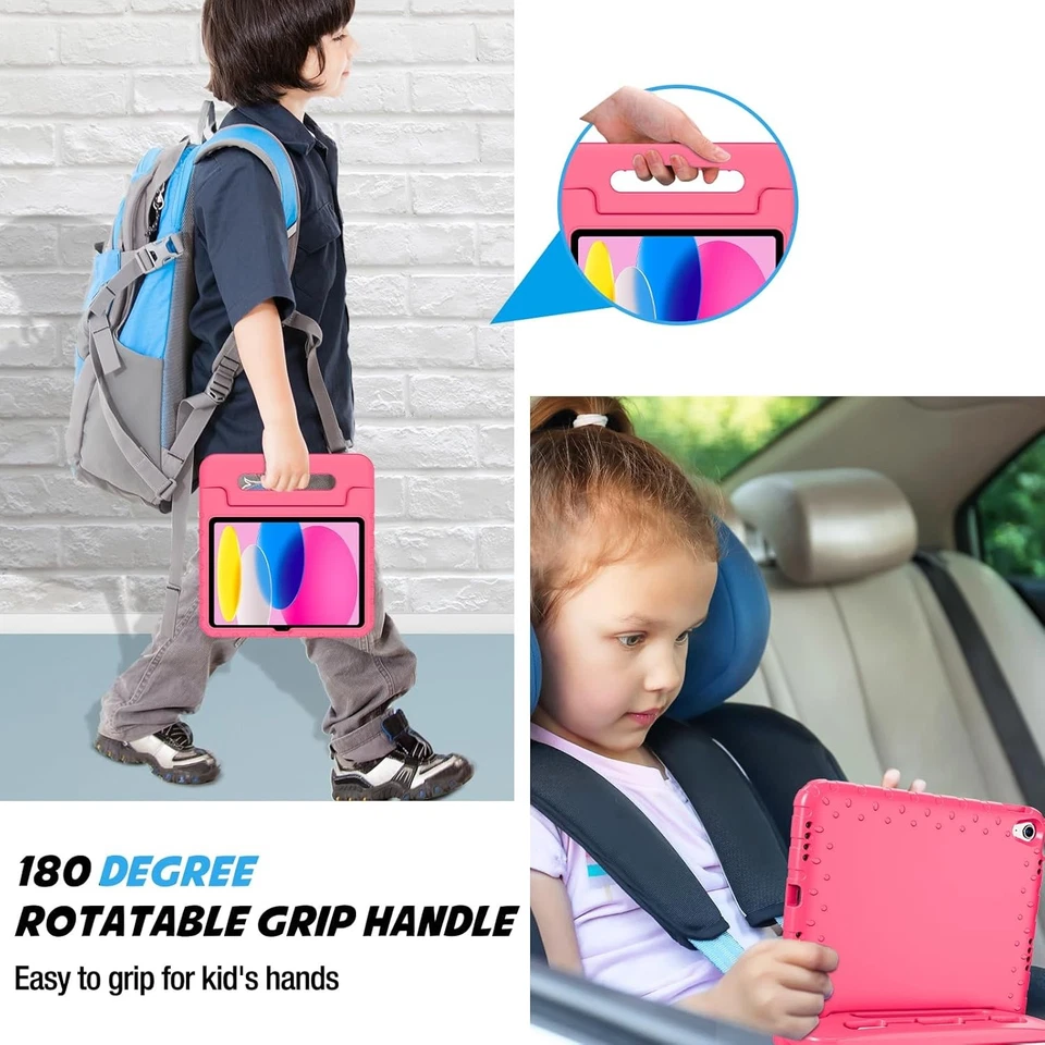 ProCase Kids Case for iPad 11th/10th Generation 11/10.9 2025/2022, Pink  - Image 4 of 4