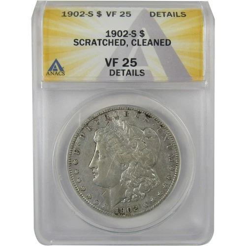 1902 S Morgan Dollar VF 25 Details ANACS Silver $1 Coin SKU:I21682