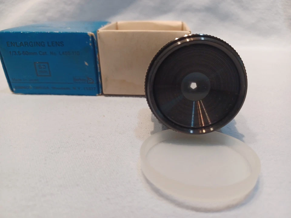 Lente de ampliación vintage El-Omegar 50 mm f3,5 con orig. caja Made In Japan Foto 4 de 4