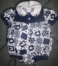 BIMBI MANIA - ELEGANTE TUTINA ESTIVA PER NEONATA - COTONE - 6 MESI - 68 CM 