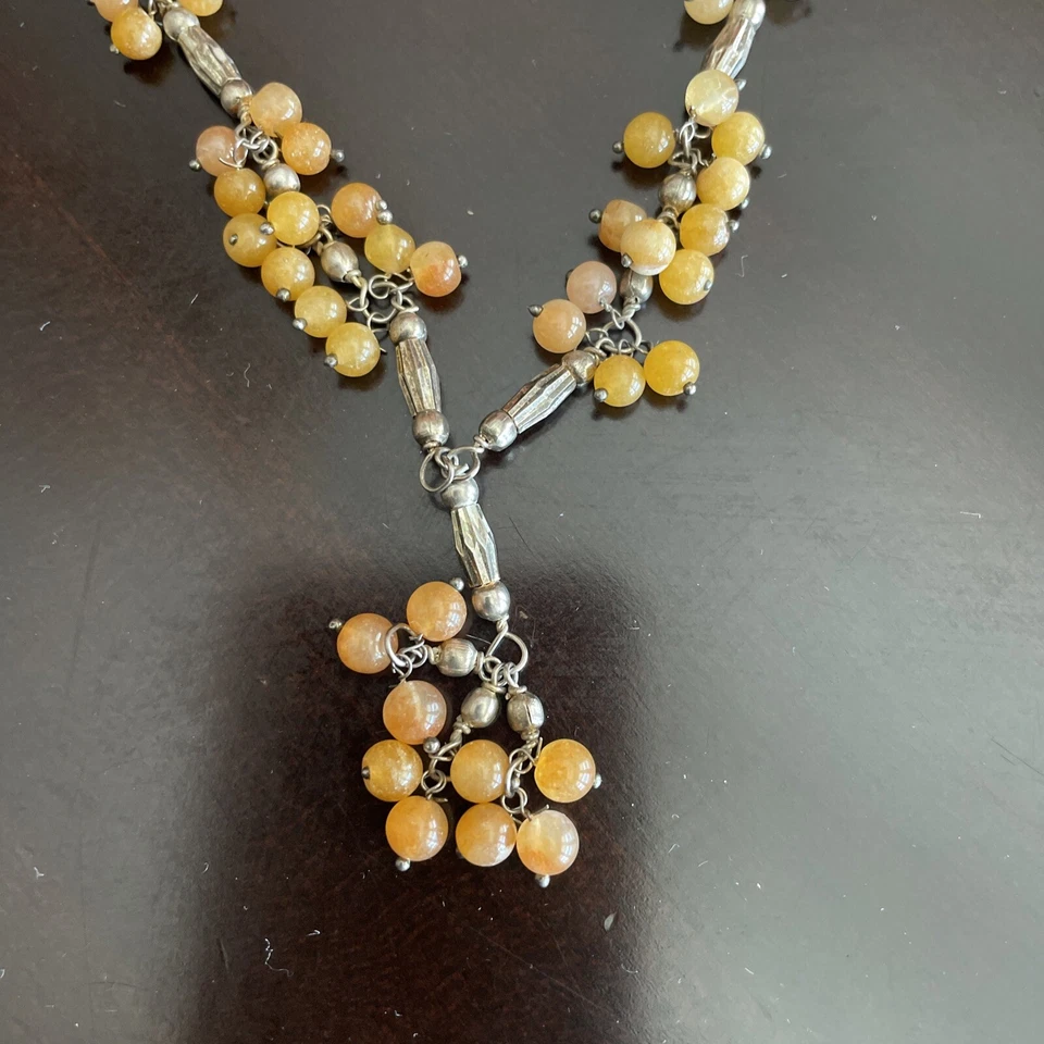 COLLAR DE PIEDRA NATURAL HECHO A MANO HECHO EN LA INDIA: 16” Foto 2 de 4