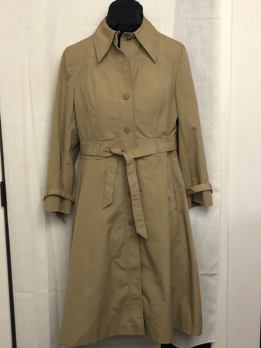 Vintage Zip Out Lining Belted Trench Coat Womens Camel Sz 16 Vintage Zip Out Lining Belted Trench Coat Womens Camel Sz 16