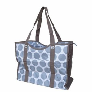 Details About Thirty One All Day Organizing Tote Utility Zipper Top Bag Grey Mod Dot Gifts 31