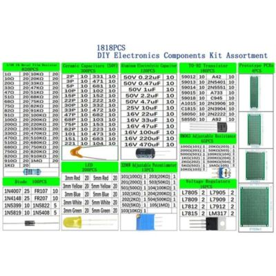 1530-teiliges Elektronik-Bauteile-Set – Widerstände, Kondensatoren, LEDs, Transistoren, DuPont-Kabel & Steckbrett – Ideal Für UNO R3 & DIY